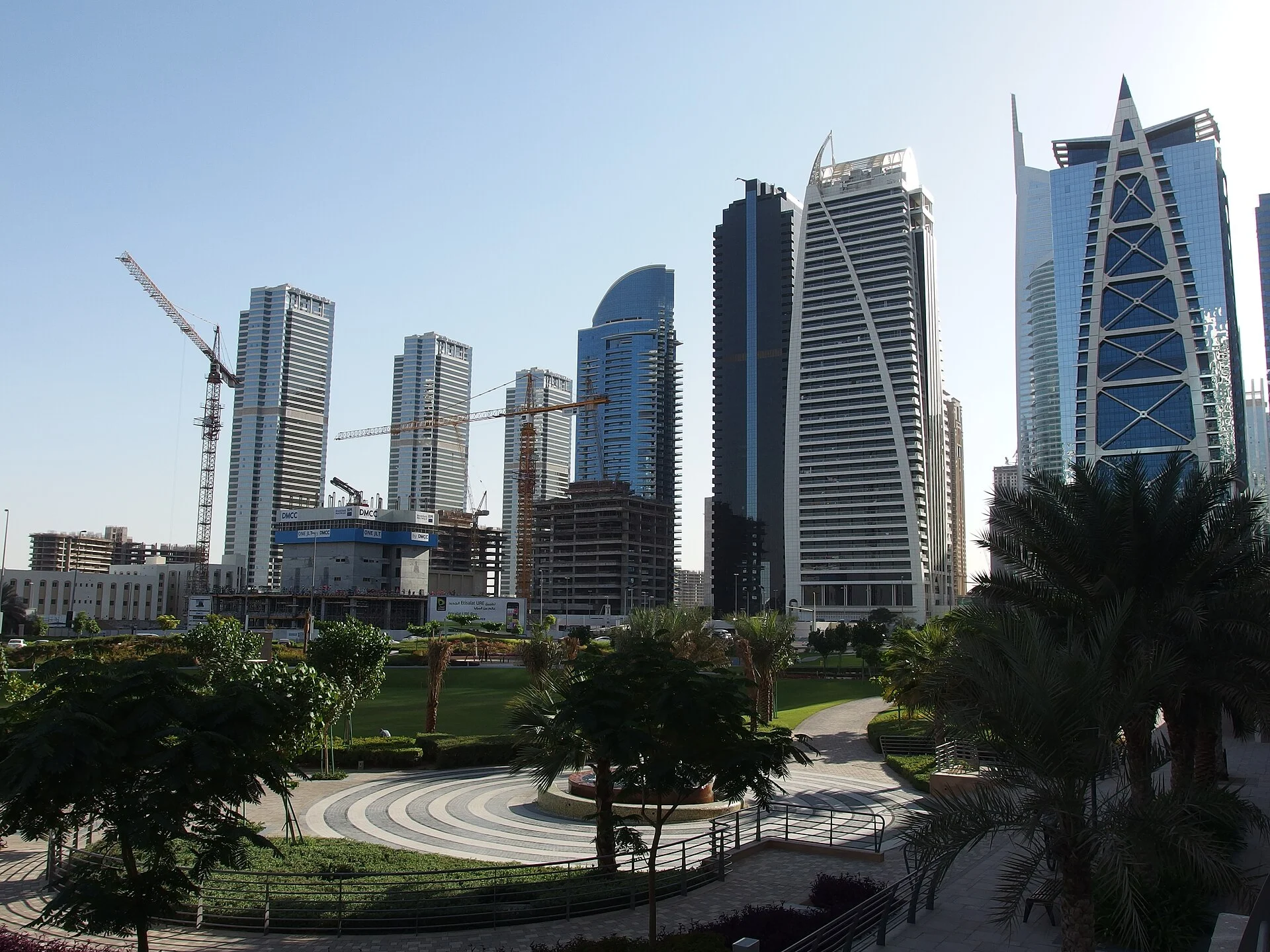 Jumeirah Lakes Towers park and office towers