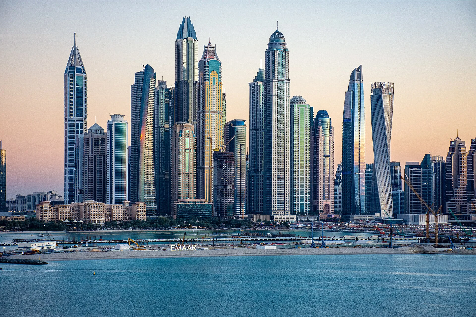 Dubai Marina skyline seen from the water